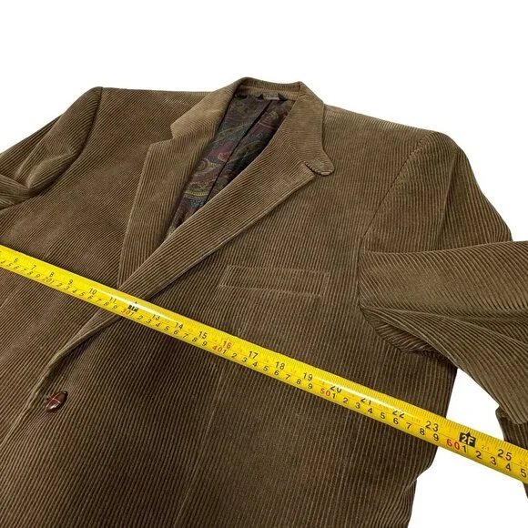 Lauren Ralph Lauren Corduroy Blazer Sports Coat 46R Brown Elbow Patch Heritage